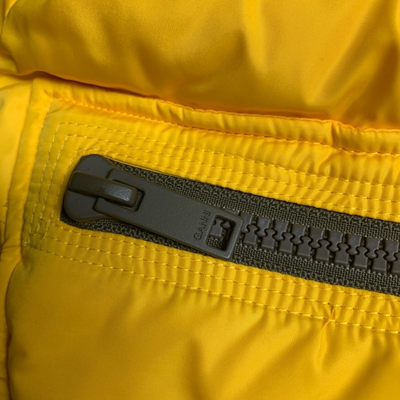 NEW Ganni Midi Down Bright Yellow Puffer Oversized Coat Jacket Size XXS XS 42” - Picture 7 of 15